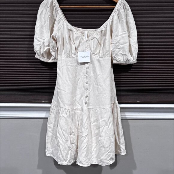 American Eagle Puff Sleeve Babydoll Dress Cream SZ: Small - Picture 1 of 15